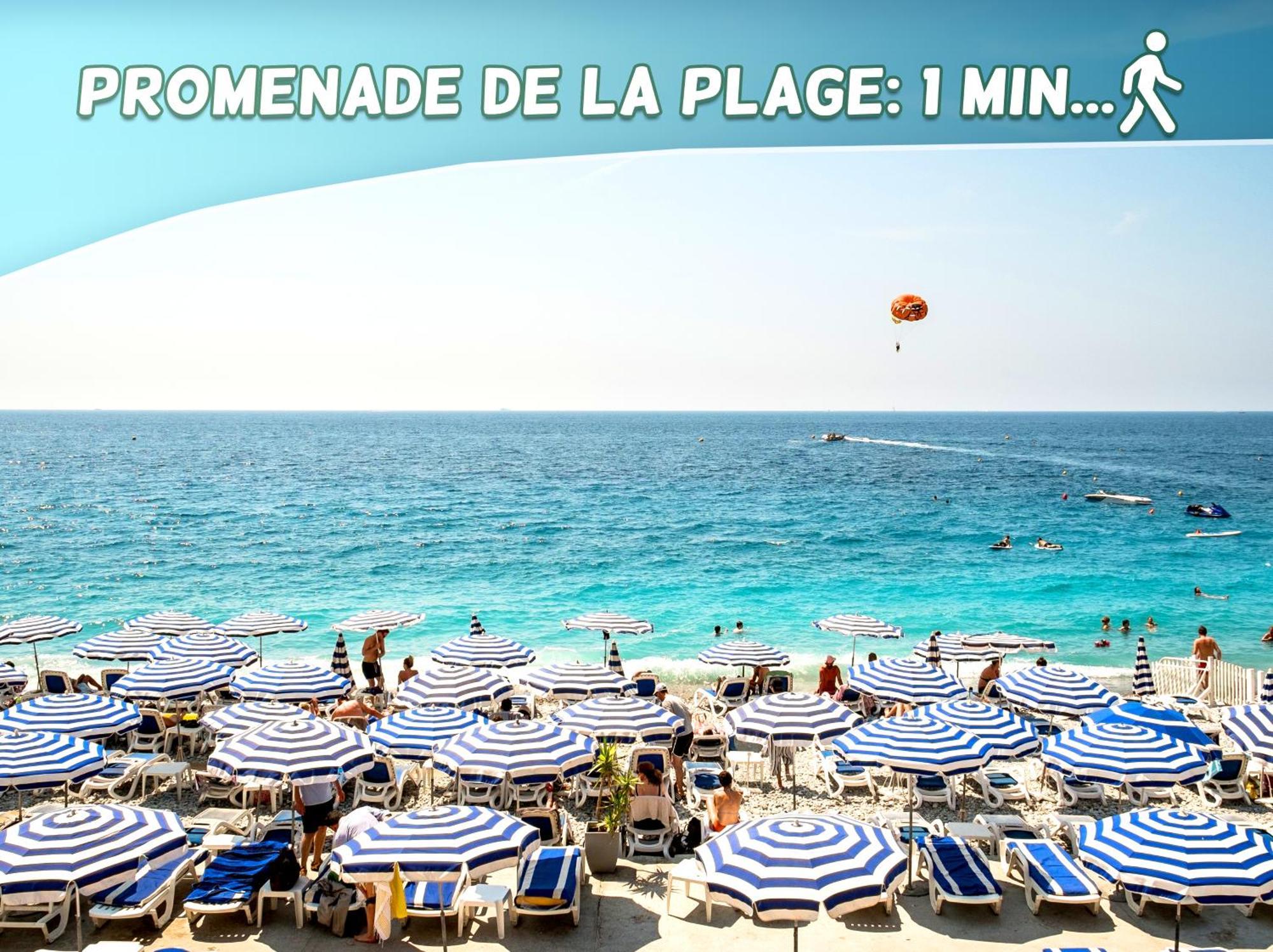 1 Min To The Beach Apartment - Kitchen - Tramway - Air Conditioner - Wifi - Promenade Des Anglais Nice Exteriör bild